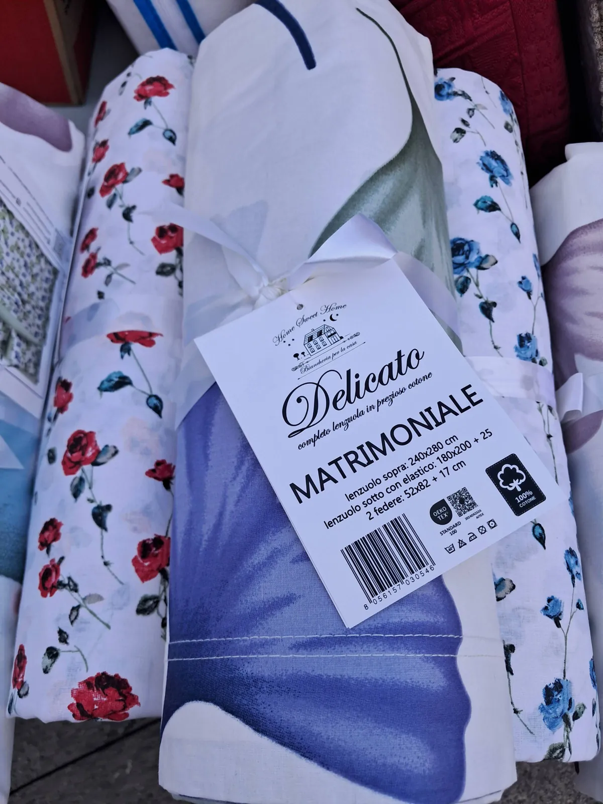 Completo lenzuola matrimoniale cotone 100%