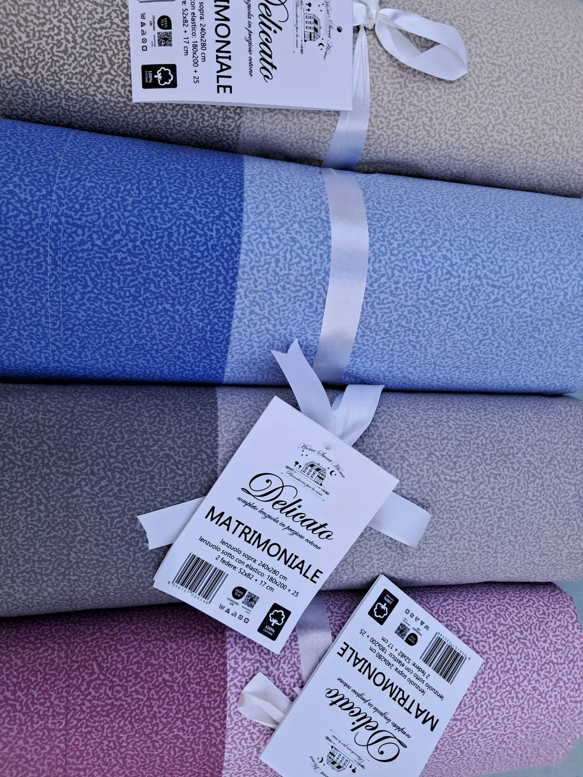 Completo lenzuola matrimoniale cotone 100%