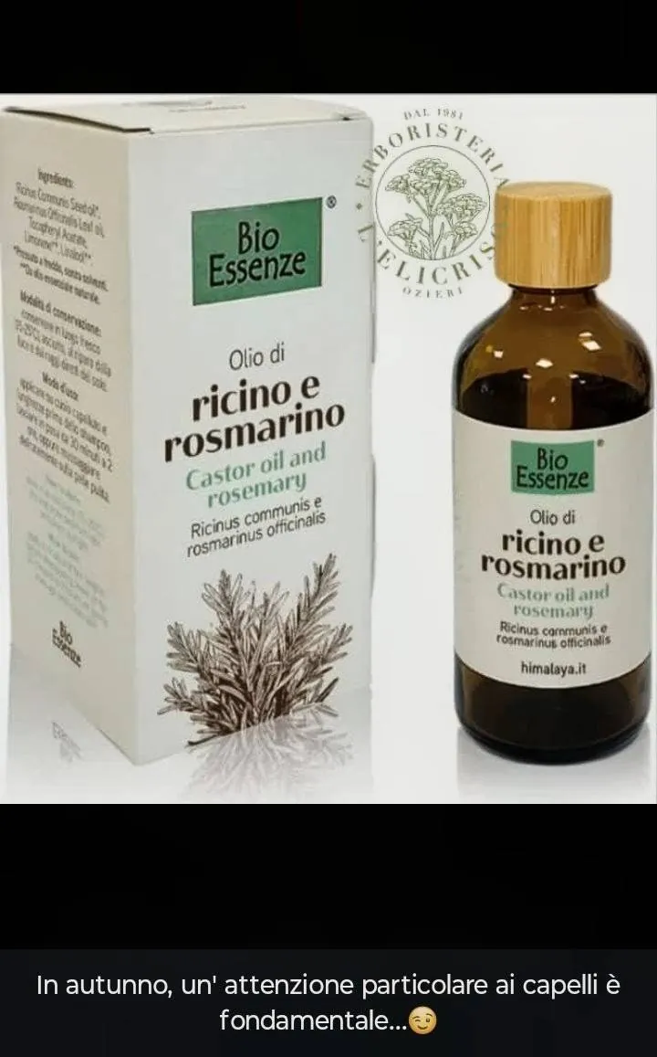 Olio di ricino e rosmarino Bio essenze 100ml