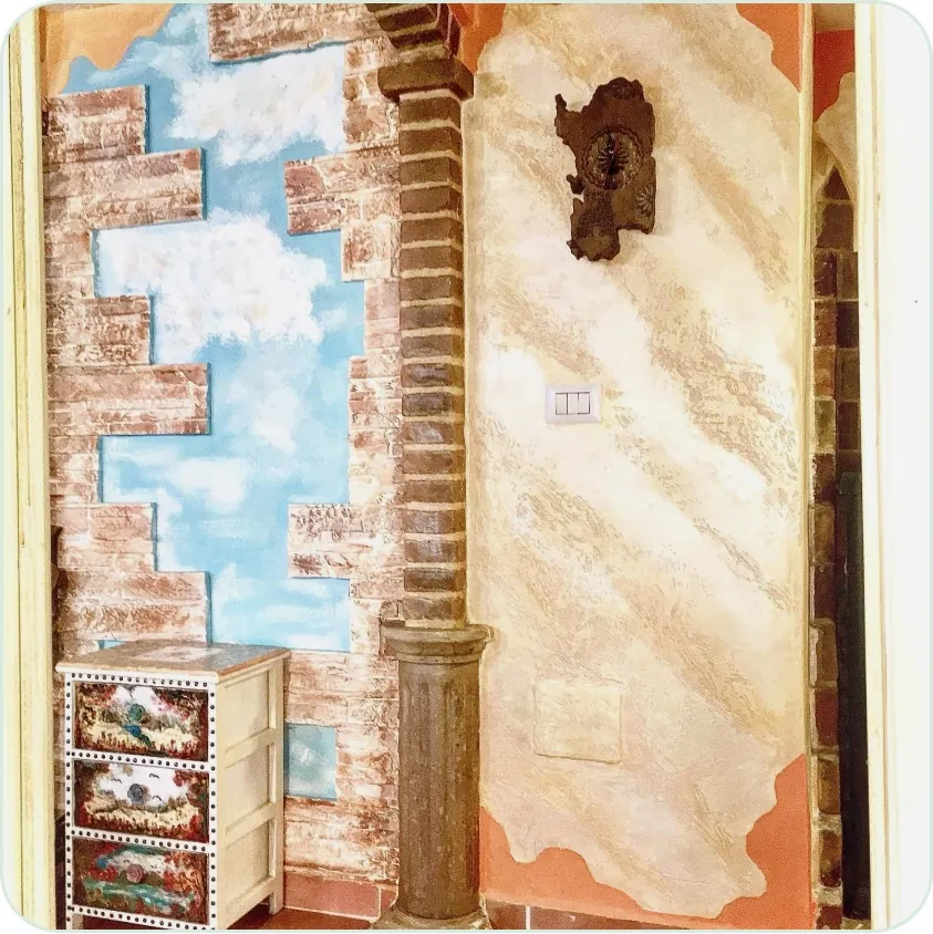 Decorazione artistica effetto pietra e cielo