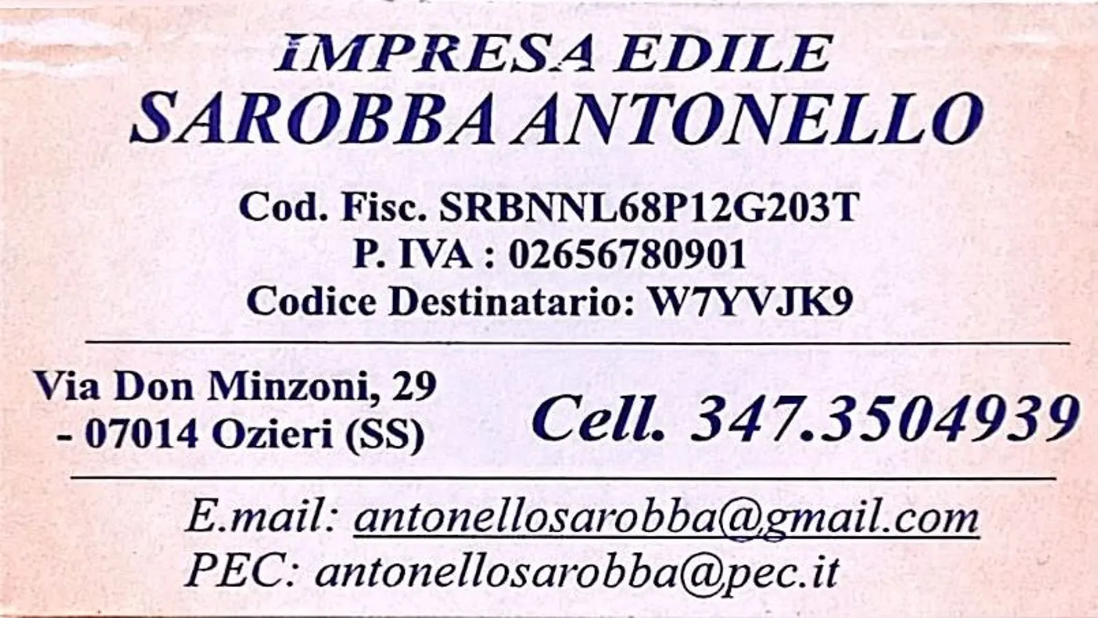 IMPRESA EDILE SAROBBA ANTONELLO